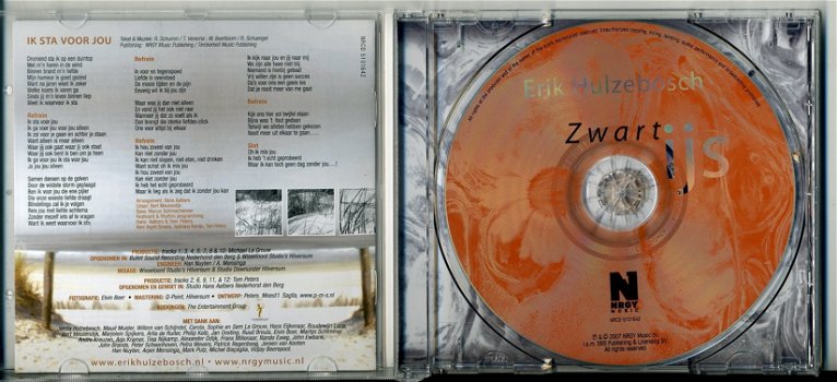 Erik Hulzebosch Zwart ijs cd 2007 12 nr's als NIEUW - 2