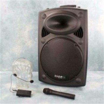 IBIZA SOUND PORT15VHF-BT MOBILE SPEAKER DRAADLOZE MICROFOON EN HEADSET - 0