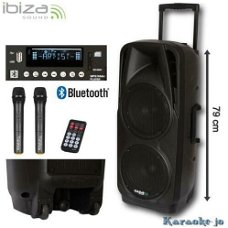 IBIZA PORT225VHF-BT Mobiel geluidsysteem met 2 vhf microfoon