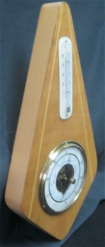 Vintage baro-/thermom,hooggl.kersenh.montuur,jr'60,28 cm.gst - 3