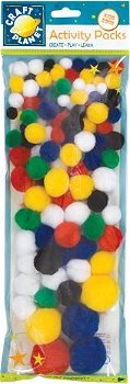 Craft Planet Acrylic Pompoms Pk100 assorted items CPT6621103 - 0