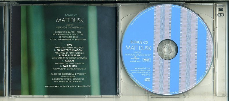 Matt Dusk Back in Town 19 nrs 2 cds 2006 als NIEUW - 3