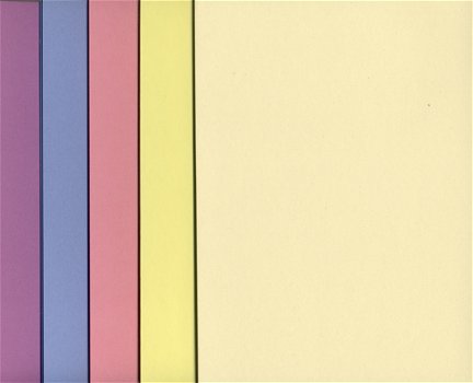 A5 Karton Pastel 50 vel 5 kleuren KB-204 - 0