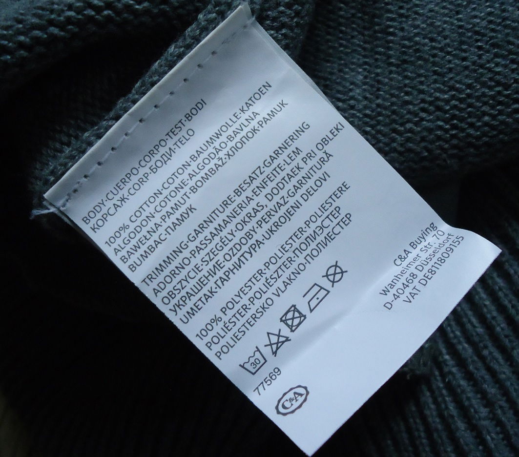 Te koop grijze trui met knoop- en ritssluiting (maat: XXL). - Afbeelding 6