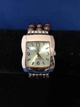 Armband horloge brons - 1