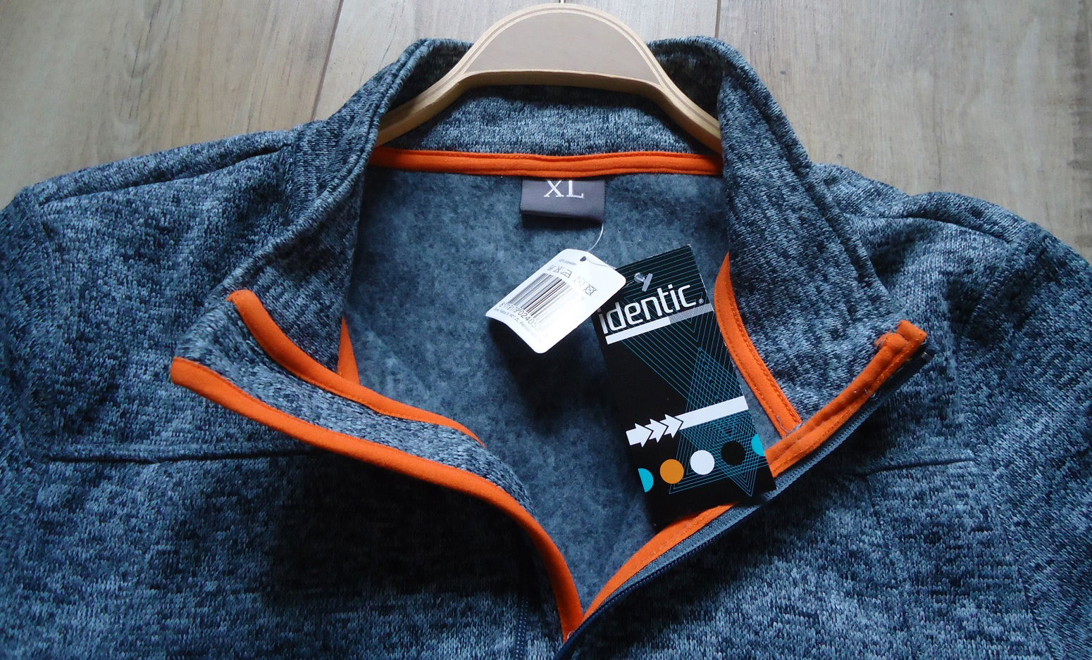 Nieuw blauw vest met rits van 100% polyester (maat: XL). - Afbeelding 2