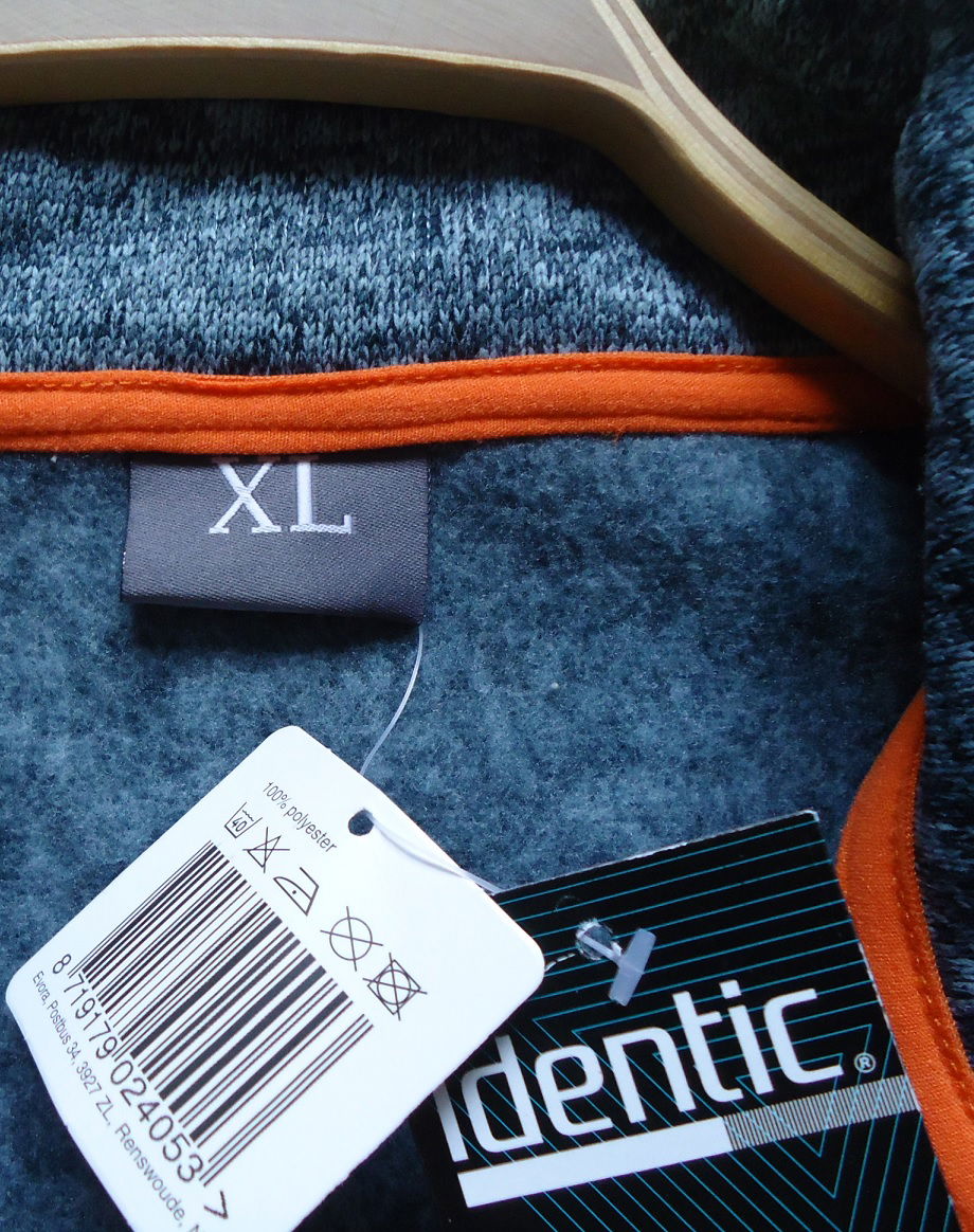 Nieuw blauw vest met rits van 100% polyester (maat: XL). - Afbeelding 6