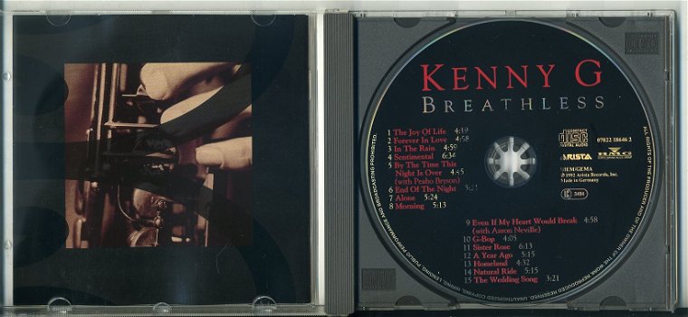 Kenny G Breathless cd 1992 15 nummers als NIEUW - 2