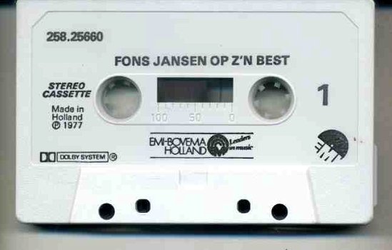Fons Jansen op z’n best 9 nrs cassette 1977 ZGAN - 3