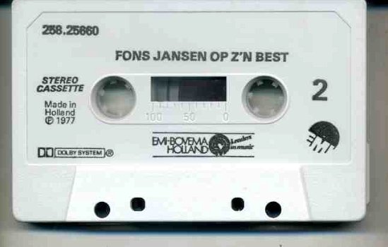 Fons Jansen op z’n best 9 nrs cassette 1977 ZGAN - 4