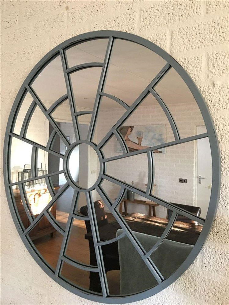 Grote forse ronde kerkspiegel, heel fraai in vorm.-kado - Afbeelding 2