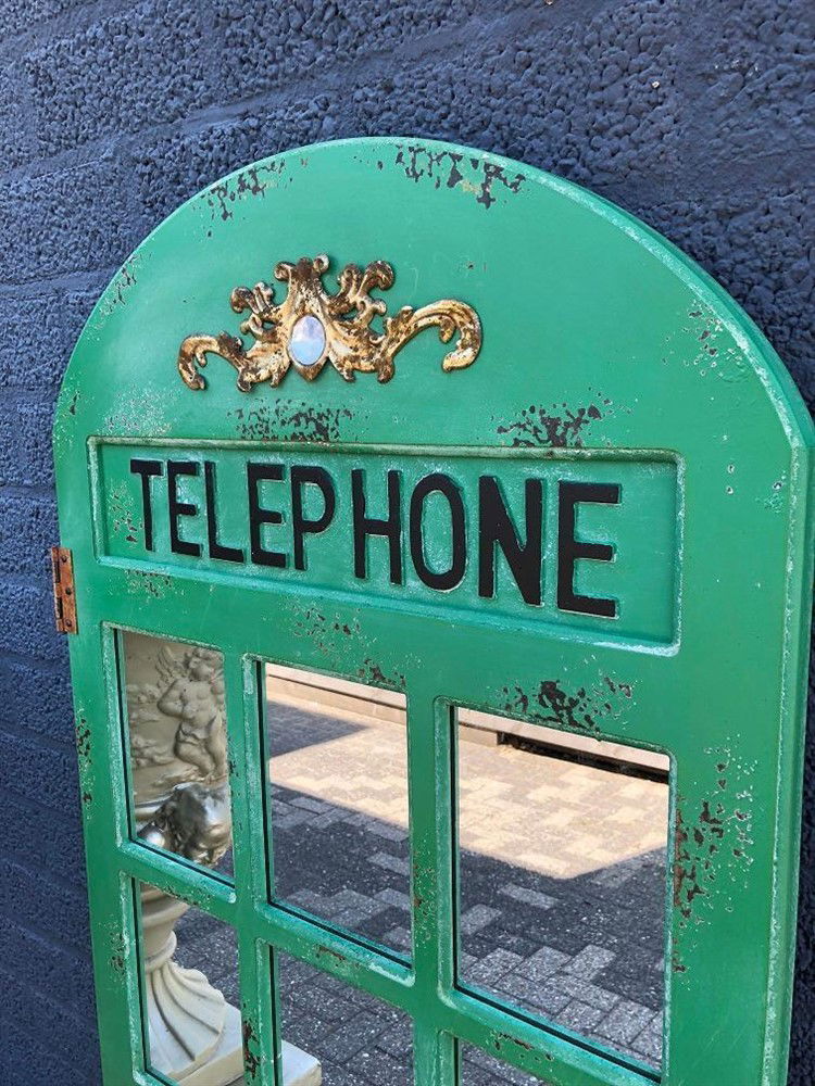 Grote forse Telephone deur spiegel, heel fraai in vorm - Afbeelding 3