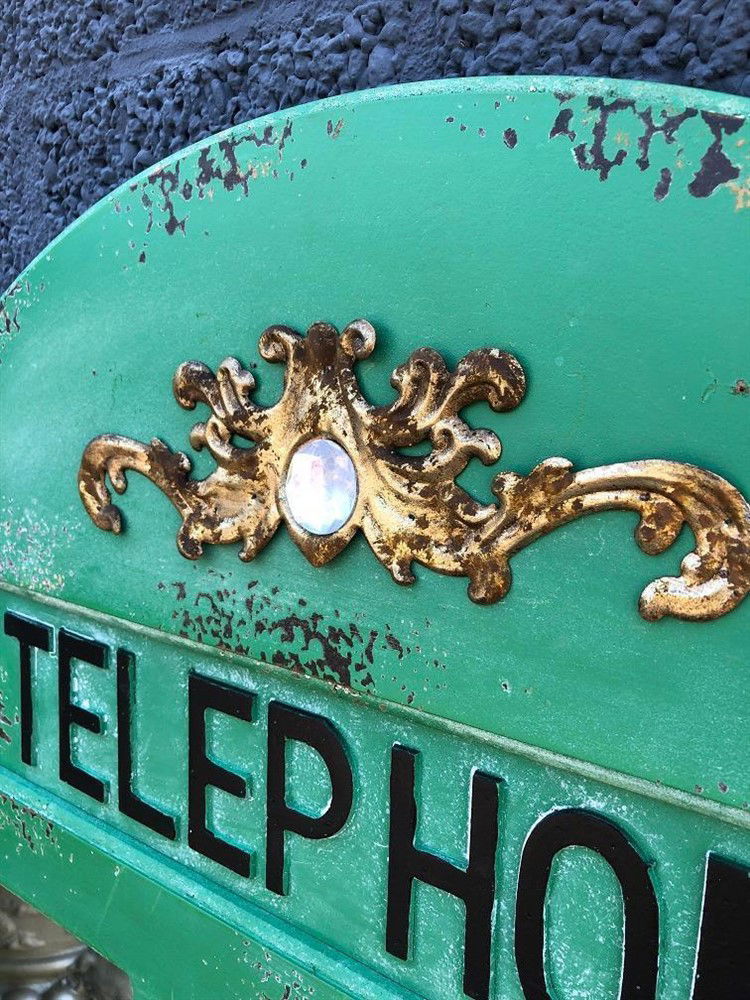 Grote forse Telephone deur spiegel, heel fraai in vorm - Afbeelding 5
