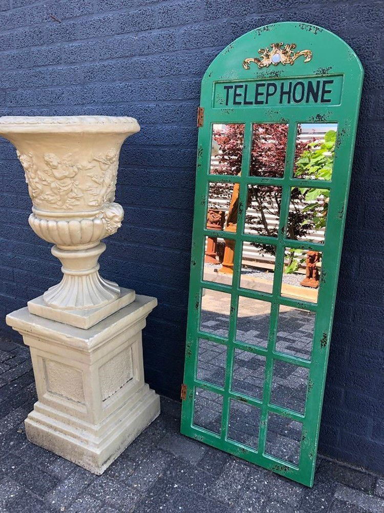 Grote forse Telephone deur spiegel, heel fraai in vorm - Afbeelding 8