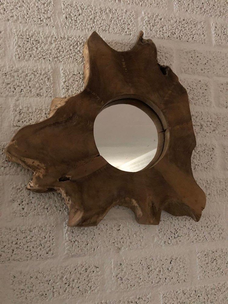 Koloniaal houten wand spiegel. - Afbeelding 2