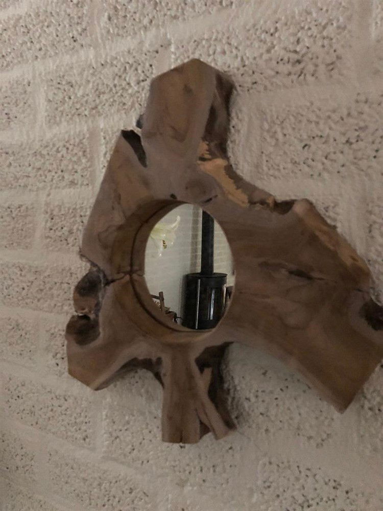 Koloniaal houten wand spiegel. - Afbeelding 3
