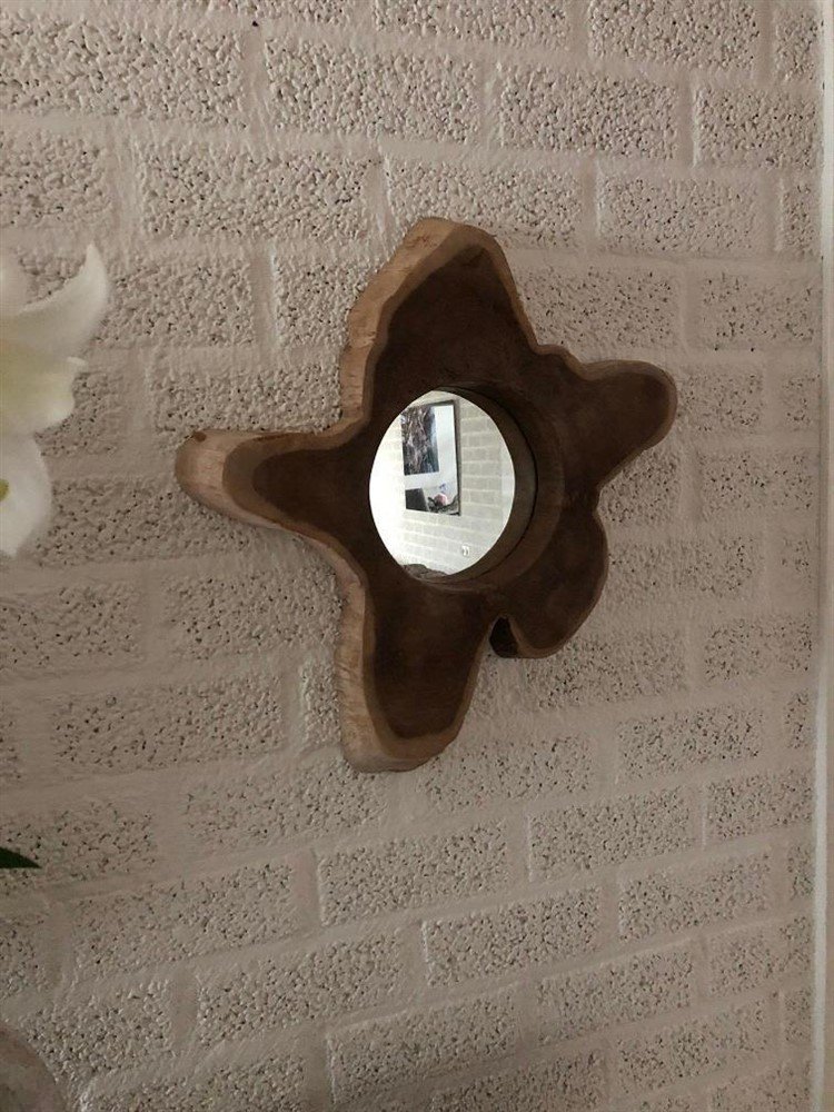 Koloniaal houten wand spiegel. - Afbeelding 4