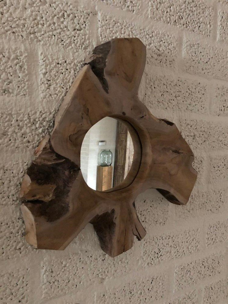 Koloniaal houten wand spiegel. - Afbeelding 6