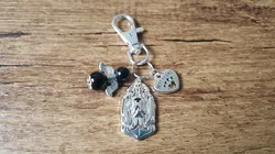 Sleutelhanger Bloedhond silver plated met beschermengeltje NIEUW