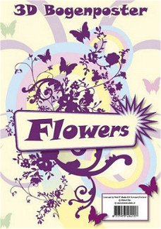 3D Knipvellen Poster Flowers