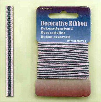 Decorative Ribbon 3mmx5mtr Multi Pink 12101-0115 - 0