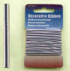 Decorative Ribbon 3mmx5mtr Multi Pink 12101-0115