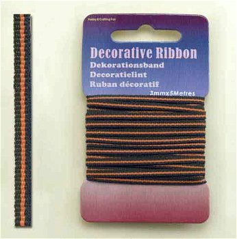 Decorative Ribbon 3mmx5mtr Multi Orange 12101-0116 - 0