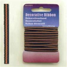 Decorative Ribbon 3mmx5mtr Multi Orange 12101-0116