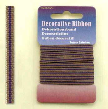 Decorative Ribbon 3mmx5mtr Multi Purple 12101-0119 - 0
