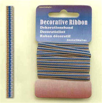 Decorative Ribbon 3mmx5mtr Multi Blue 12101-0120 - 0