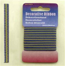 Decorative Ribbon 3mmx5mtr Multi Lime 12101-0121