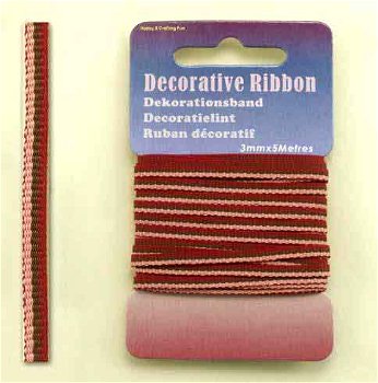 Decorative Ribbon 3mmx5mtr Candy Red 12101-0122 - 0