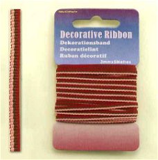 Decorative Ribbon 3mmx5mtr Candy Red 12101-0122