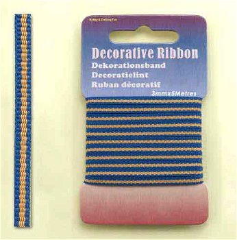 Decorative Ribbon 3mmx5mtr Multi Jeans 12101-0123 - 0
