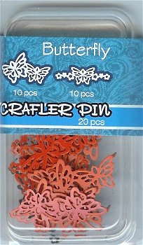 Crafler Pin 20 pcs - Butterfly Orange CRA-01 - 2