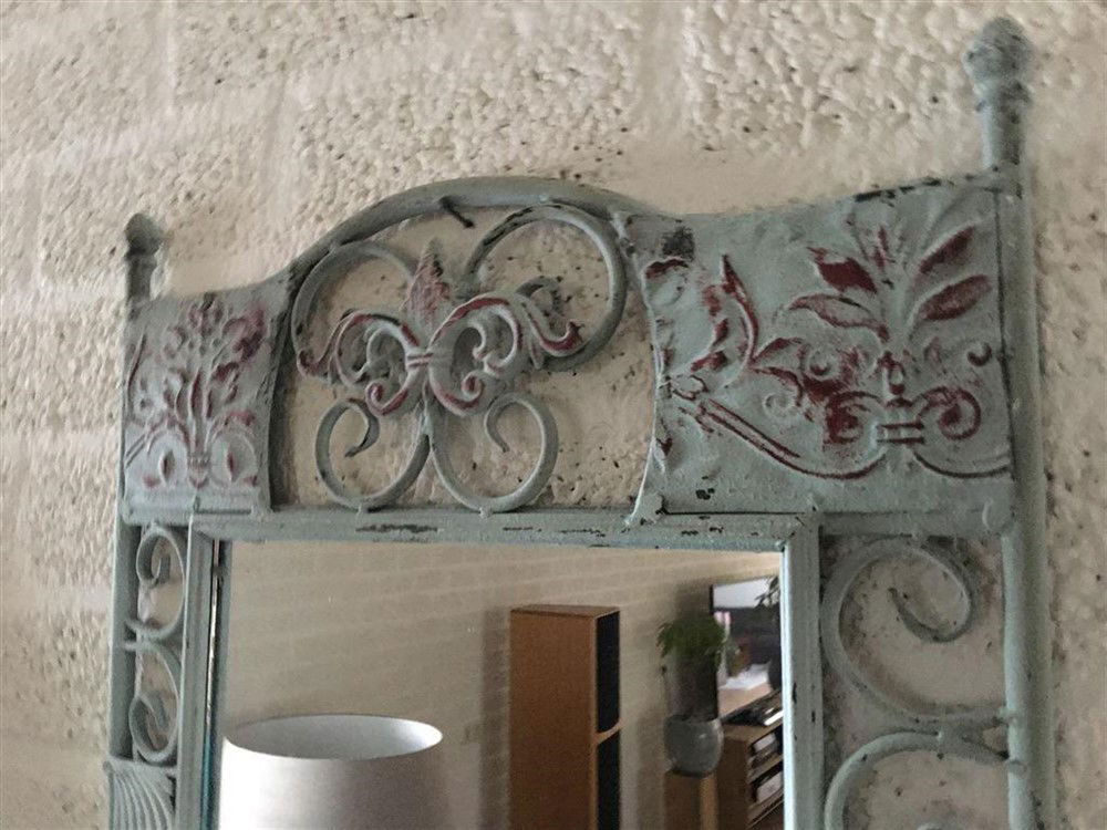 Prachtige wandspiegel in metaal wandornament, mintgreen - Afbeelding 8