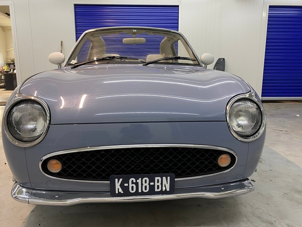 Hele mooie Nissan Figaro in Lapisgrijs vers uit Japan met 95000 km - nr. 1