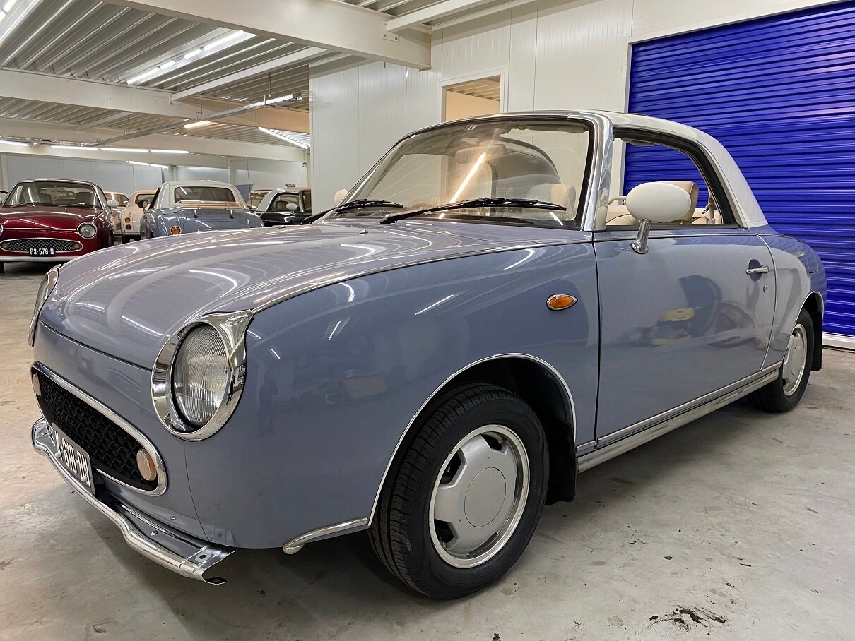 Hele mooie Nissan Figaro in Lapisgrijs vers uit Japan met 95000 km - Afbeelding 2