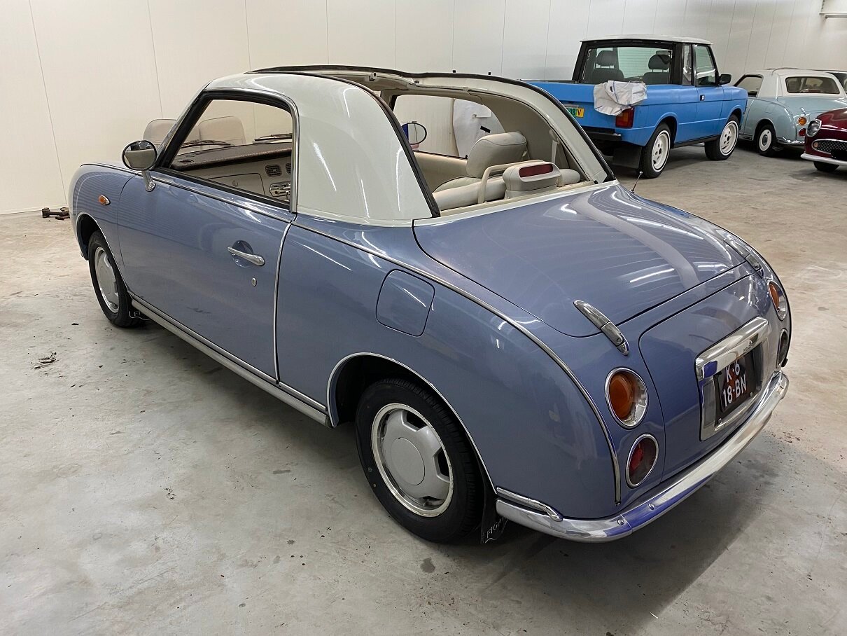 Hele mooie Nissan Figaro in Lapisgrijs vers uit Japan met 95000 km - Afbeelding 3