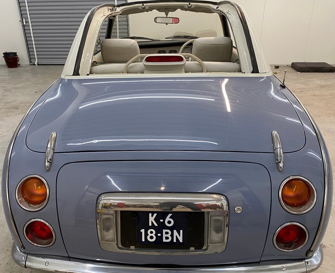 Hele mooie Nissan Figaro in Lapisgrijs vers uit Japan met 95000 km - Afbeelding 4