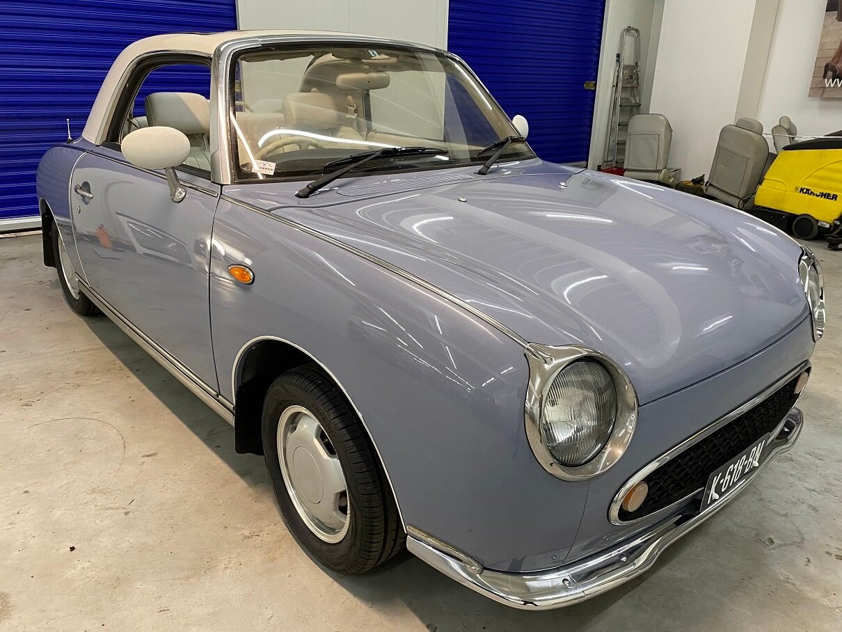 Hele mooie Nissan Figaro in Lapisgrijs vers uit Japan met 95000 km - Afbeelding 5