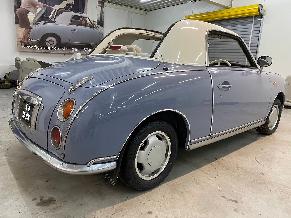 Hele mooie Nissan Figaro in Lapisgrijs vers uit Japan met 95000 km - Afbeelding 6