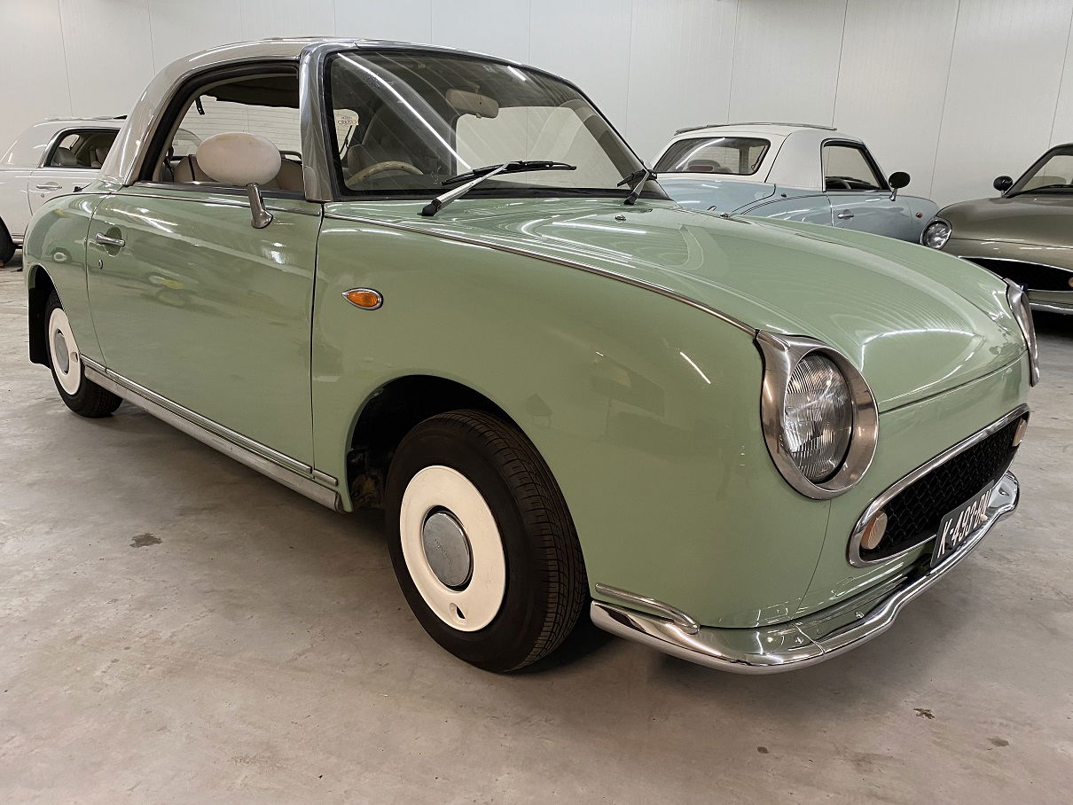 Hele mooie Nissan Figaro in Emerald Groen vers uit Japan met 67000km - Afbeelding 5