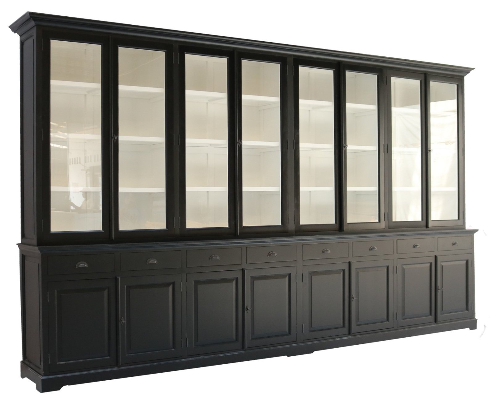 Buffetkast Schaijk zwart - wit 400 x 50/40 x 240cm - nr. 1