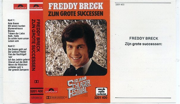 Freddy Breck Zijn grote successen 12 nrs cassette 1976 ZGAN - 1