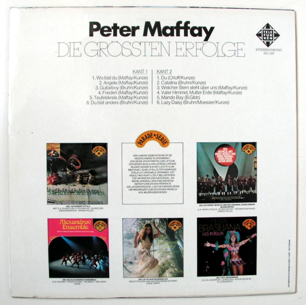 Peter Maffay Die Grössten Erfolge 12 nrs LP 1972 ZGAN - Afbeelding 5