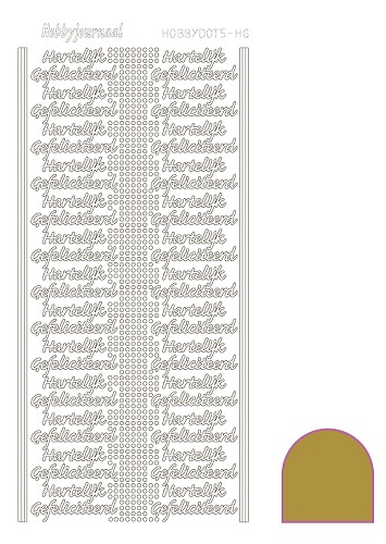 Stickervel Hobbydots Hartelijk Gefeliciteerd - Mirror Gold STDMHG07 - 0