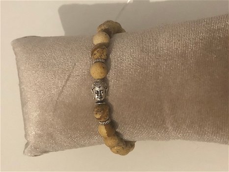 Armband natuursteen bruin Boeddha - 0