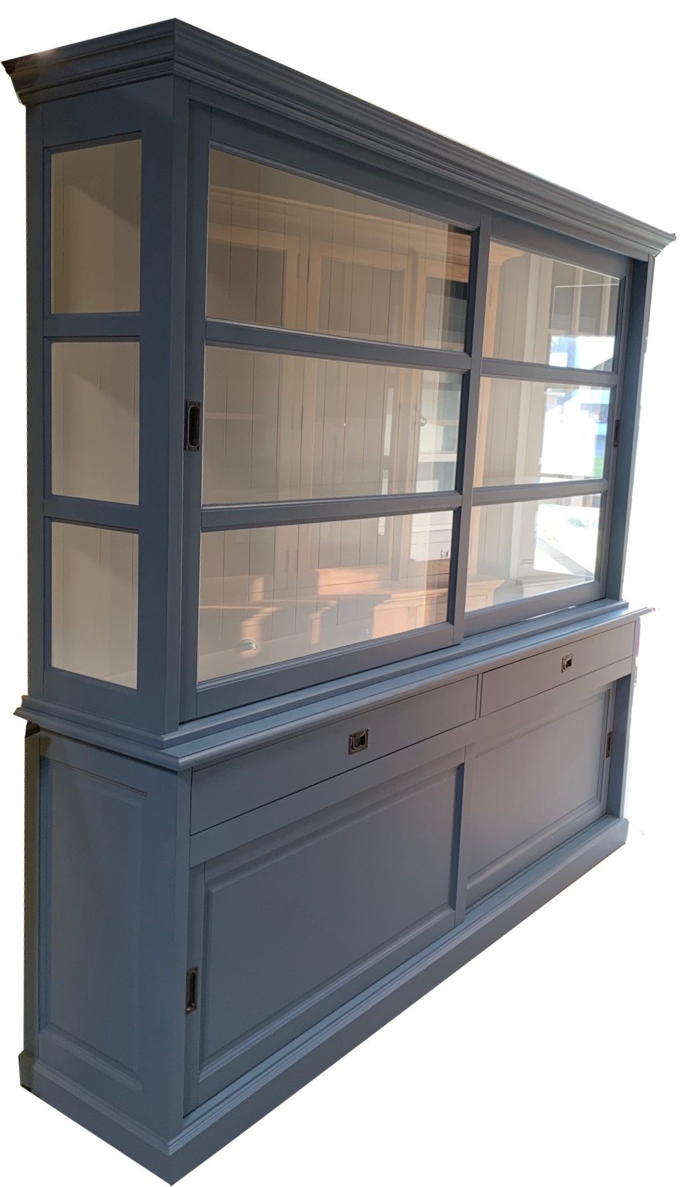 Buffetkast oud blauw Putten 240 x 220cm soft close laden - nr. 1