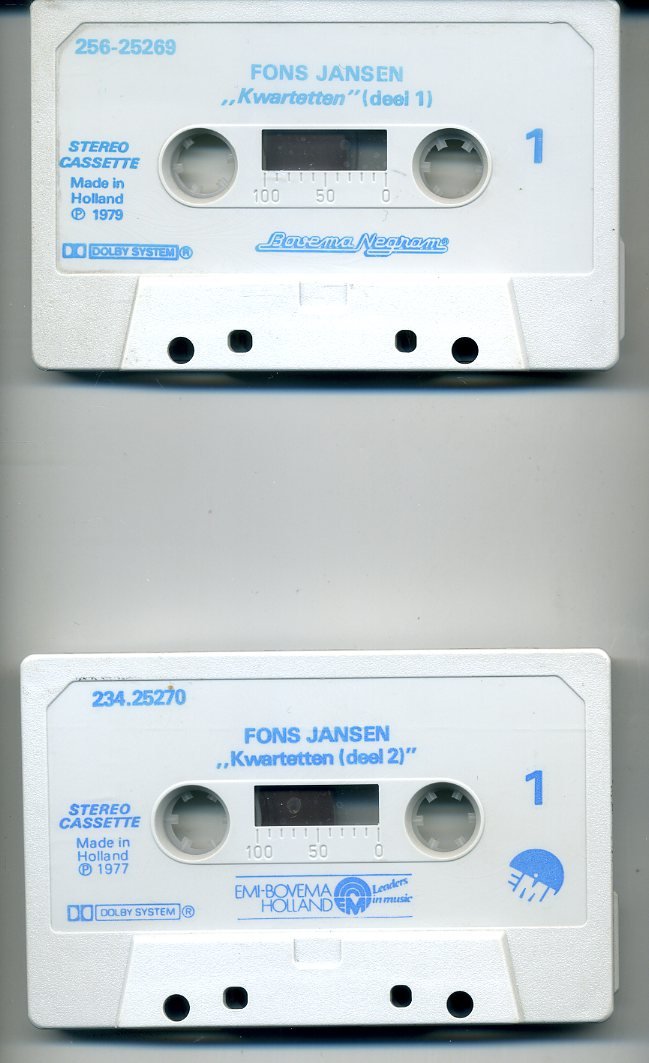 Fons Jansen Kwartetten 1 & 2 23 nrs cassette 1977 ZGAN - Afbeelding 6